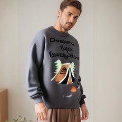 Men Sweater Loose round Neck Sweater