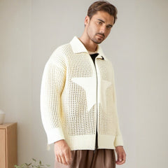 Men Sweater Zipper Cardigan Outerwear