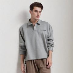 Unisex Polo Shirt Autumn Sweater Men's Loose