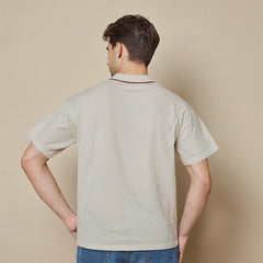 Unisex Polo Shirt Embroidered Pocket Loose