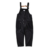 Overalls Men Jumpsuit Color Contrast Patchwork Working Bib Top Pants Men's Amekaji Multi-Pocket Suspenders Casual Denim