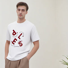 Men T Shirts Letter Print Short-Sleeve T-shirt