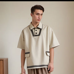 Unisex Polo Shirt for Men and Women Casual Loose Summer