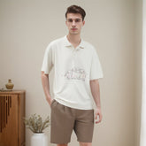 Unisex Polo Shirt Embroidered Loose Sleeve Shirt