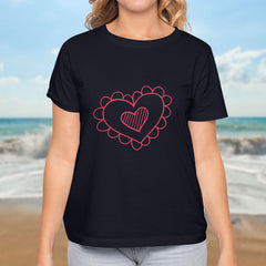 Valentine's Day T-Shirts Couple Love Print Sweet Style