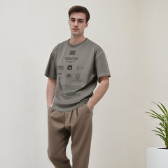 Men T Shirts Retro High Street Letter Printing