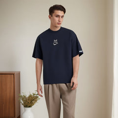 Men T Shirts Solid Color round Neck Short Sleeves Top