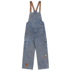 Overalls Men Jumpsuit Embroidered Denim Suspender Pants Fashion Brand Street Tooling Suspender Jumpsuit Straight-Leg Trousers