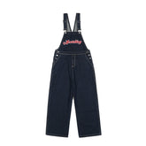Overalls Men Jumpsuit Letter Embroidered Denim Suspender Pants Men's Loose Wide Leg