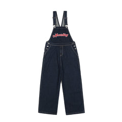 Overalls Men Jumpsuit Letter Embroidered Denim Suspender Pants Men's Loose Wide Leg