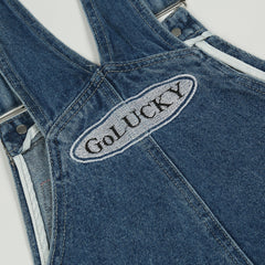 Overalls Men Jumpsuit Letter Embroidered Denim Suspender Pants Men's Baggy Straight Trousers Multi-Pocket Casual