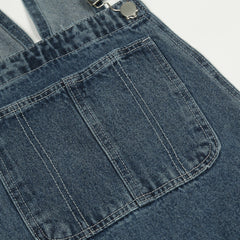 Overalls Men Jumpsuit Men's Denim Overalls Ins High Street Inkjet Letter Straight Cargo Jumpsuit