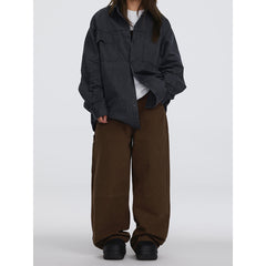 Unisex Sweatpants Retro Loose Straight Casual Trousers