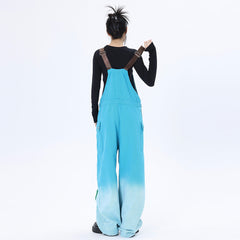 Overalls Men Jumpsuit Embroidered Letters Denim Brace Trendy Brand Personalized Trousers Gradient Straight