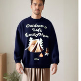 Men Sweater Loose round Neck Sweater