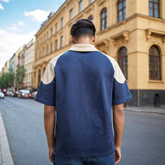 Unisex Polo Shirt Vintage Splicing Summer