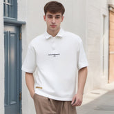 Unisex Polo Shirt Summer Vintage Alphabet Embroidery