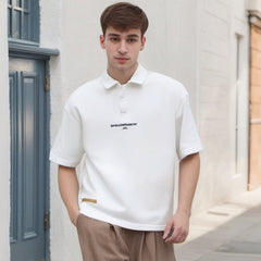 Unisex Polo Shirt Summer Vintage Alphabet Embroidery