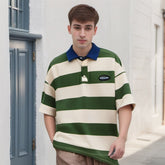 Unisex Polo Shirt Vintage Short Sleeve Loose