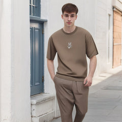 Men T Shirts Solid Color round Neck Short Sleeves Top