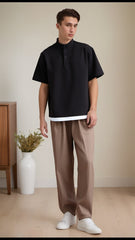 Unisex Polo Shirt Short Sleeve Shirt Men's and Women's Loose