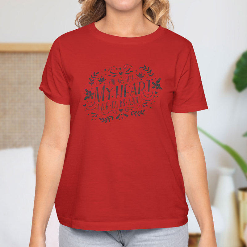 Valentine's Day T-Shirts Couple Love Print Sweet Style
