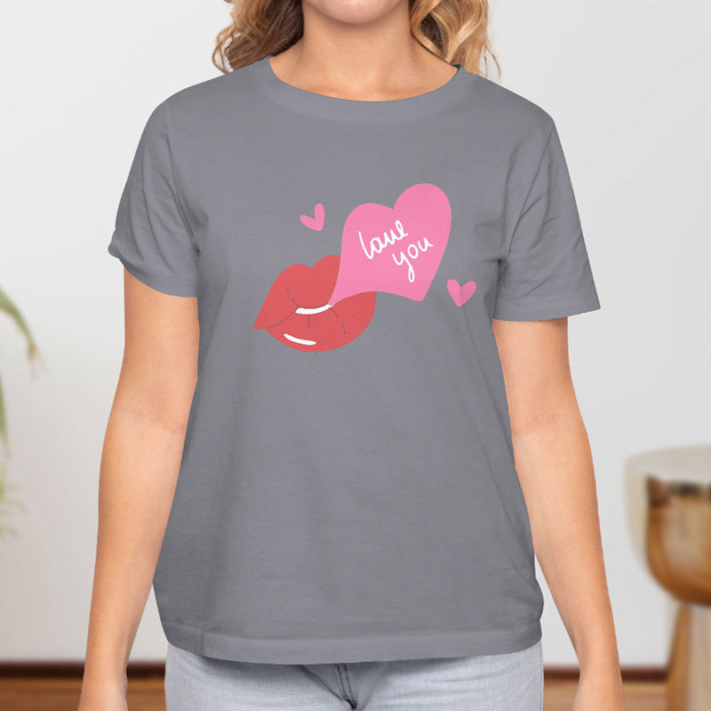 Valentine's Day T-Shirts Couple Love Print Sweet Style