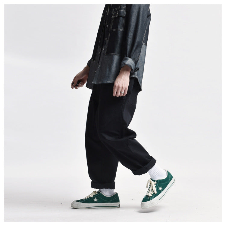 Overalls Men Jumpsuit Amekaji Multi-Pocket Overalls Men Cargo Overalls Suspenders