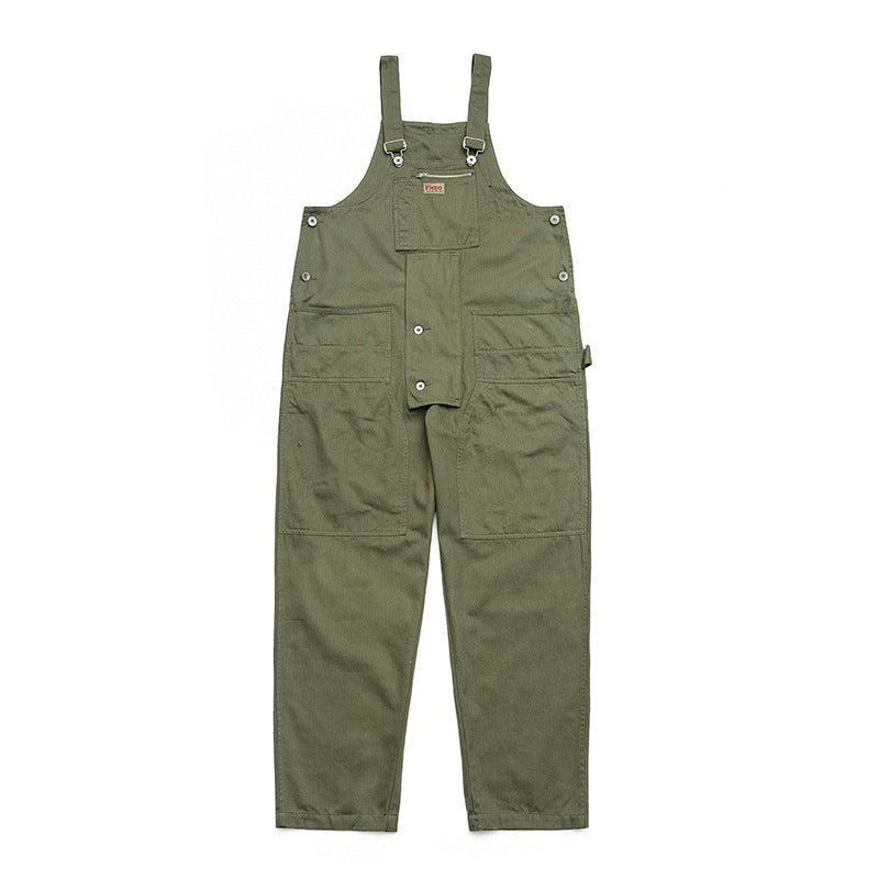 Overalls Men Jumpsuit Amekaji Suspender Pants Men Fashion Brands Japanese Style Workwear Suspenders Loose