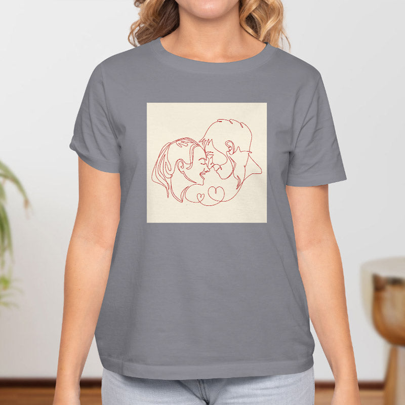 Valentine's Day T-Shirts Couple Love Print Sweet Style