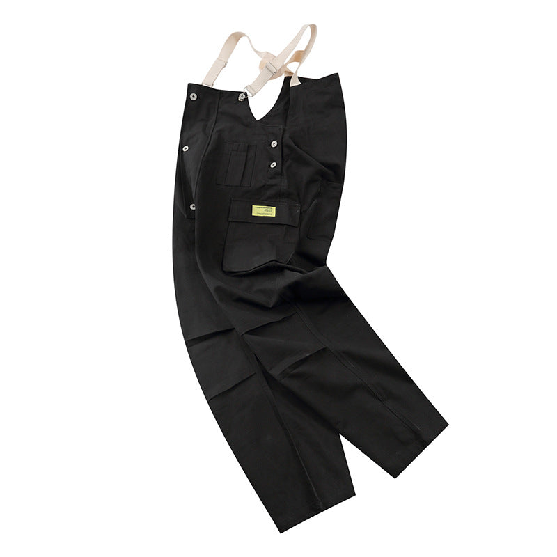 Overalls Men Jumpsuit Multi-Pocket Workwear Overalls Men's Loose Suspenders Street Jumpsuit