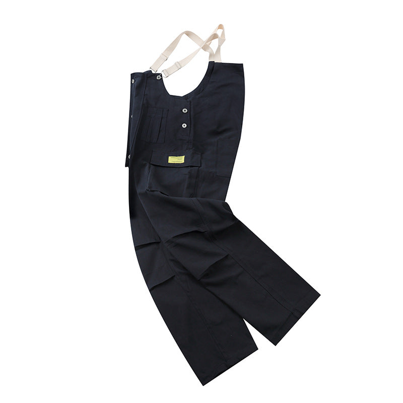 Overalls Men Jumpsuit Multi-Pocket Workwear Overalls Men's Loose Suspenders Street Jumpsuit