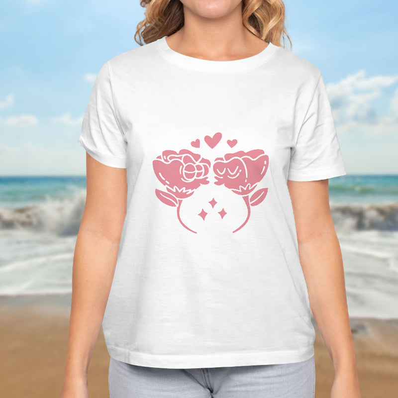 Valentine's Day T-Shirts Couple Love Print Sweet Style