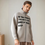 Men Sweater Fall/Winter Letter Print Jacket