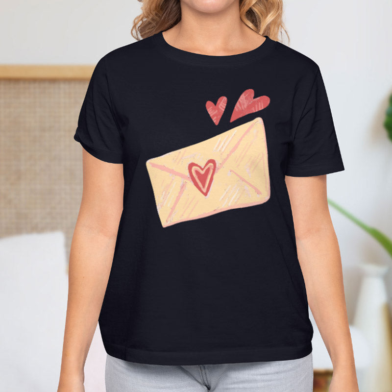 Valentine's Day T-Shirts Couple Love Print Sweet Style