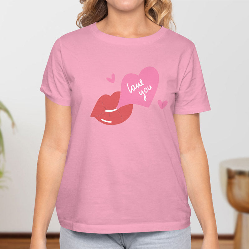 Valentine's Day T-Shirts Couple Love Print Sweet Style