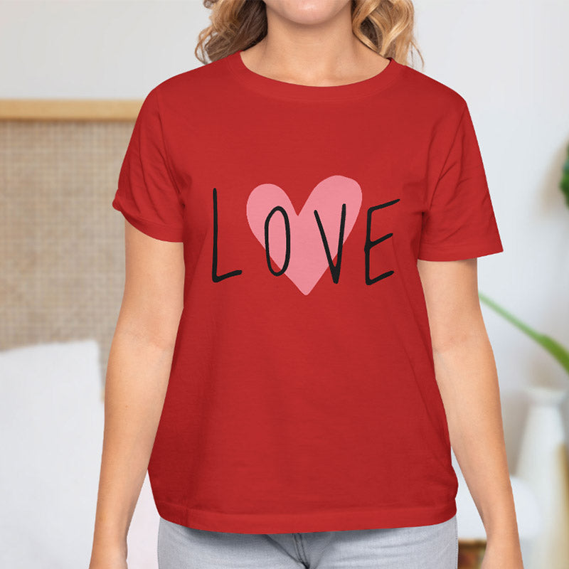 Valentine's Day T-Shirts Couple Love Print Sweet Style