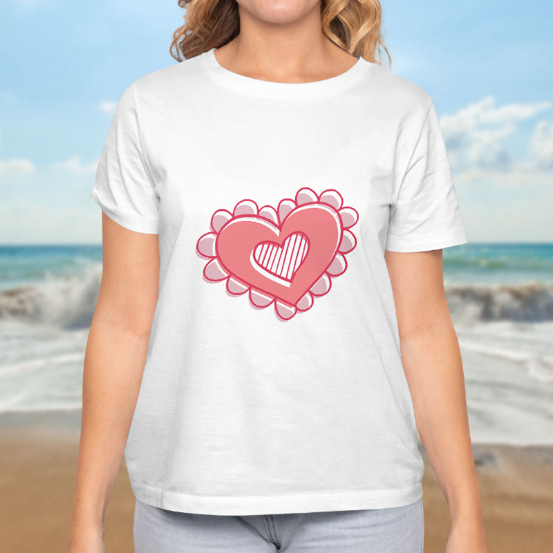 Valentine's Day T-Shirts Couple Love Print Sweet Style