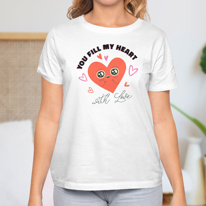 Valentine's Day T-Shirts Couple Love Print Sweet Style