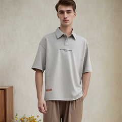 Unisex Polo Shirt Summer Vintage Alphabet Embroidery