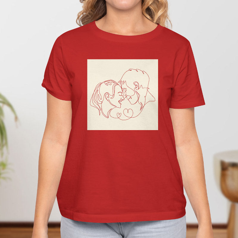 Valentine's Day T-Shirts Couple Love Print Sweet Style