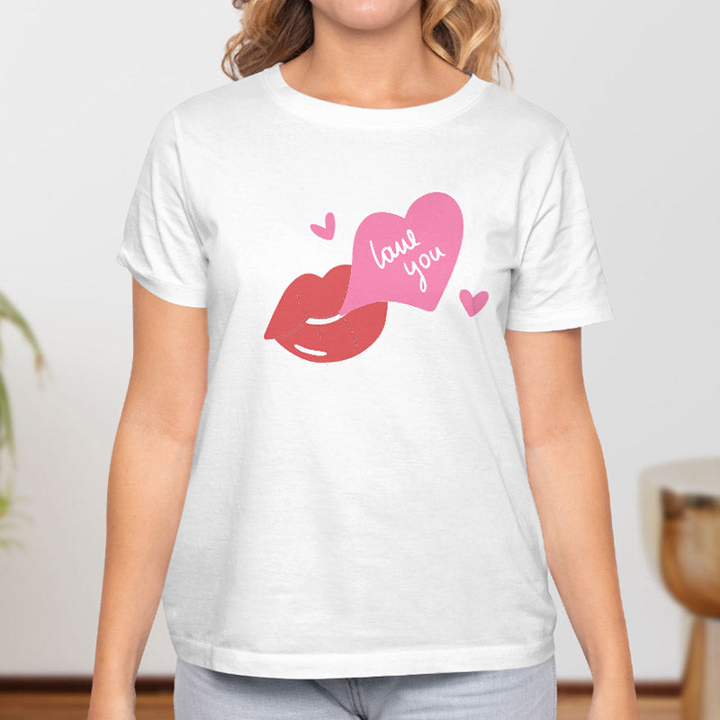 Valentine's Day T-Shirts Couple Love Print Sweet Style