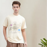 Men T Shirts Letter Print Short-Sleeve