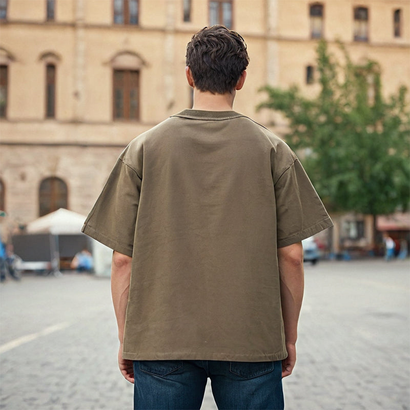 Men T Shirts Solid Color round Neck Short Sleeves Top