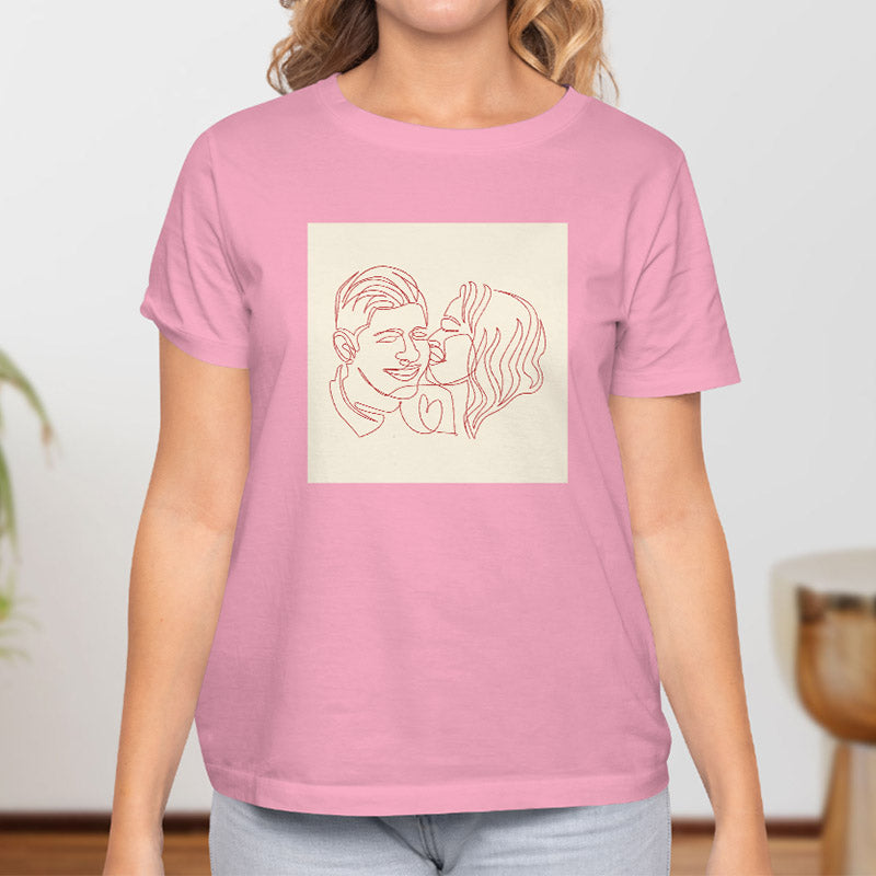 Valentine's Day T-Shirts Couple Love Print Sweet Style
