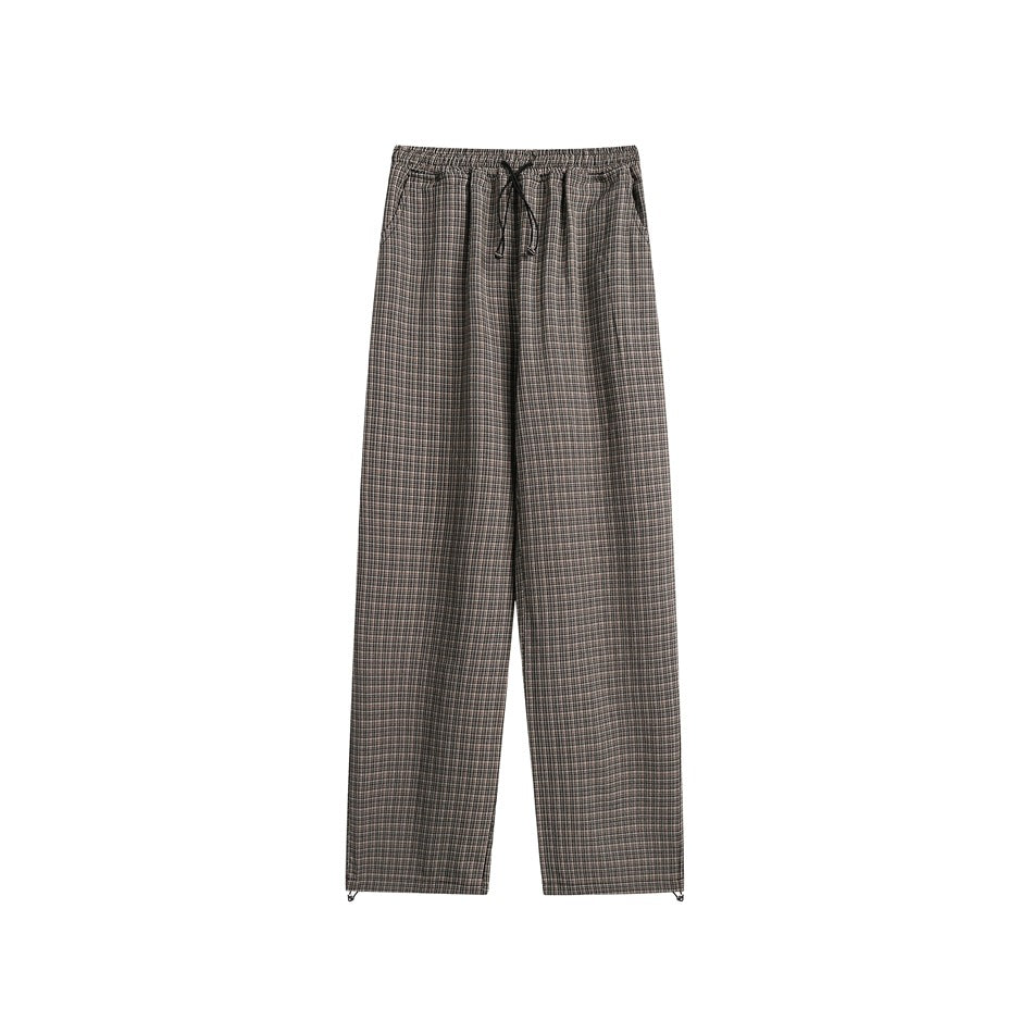 Unisex Sweatpants Vintage Plaid Casual Pants for Men and Women