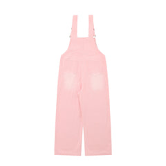 Overalls Men Jumpsuit Denim Cargo Pants Suspender Pants Loose Straight Wide Leg Casual Suspender Jumpsuit