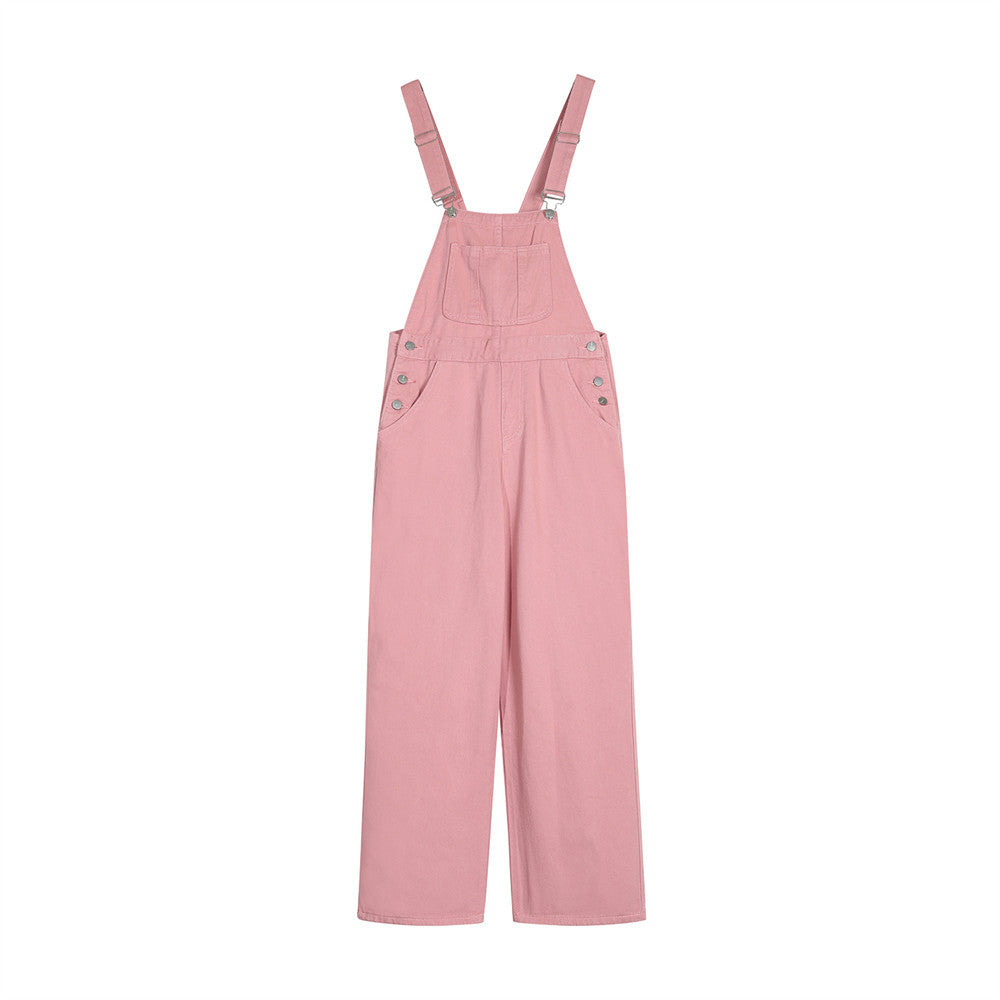 Overalls Men Jumpsuit Casual Denim Overalls Men's Ins American Street Fashion Simple Straight Trousers Jumpsuit