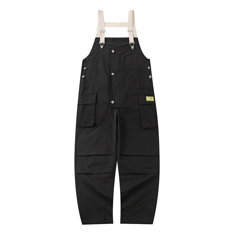 Overalls Men Jumpsuit Multi-Pocket Workwear Overalls Men's Loose Suspenders Street Jumpsuit