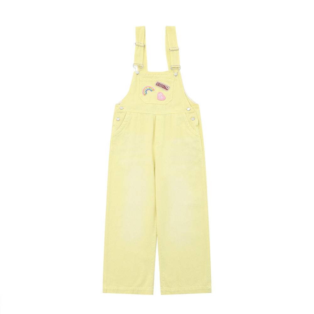 Overalls Men Jumpsuit Denim Cargo Pants Suspender Pants Loose Straight Wide Leg Casual Suspender Jumpsuit